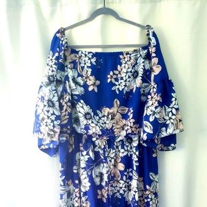 Eliza J Off the Shoulder Floral Maxi Dress (Plus Size)